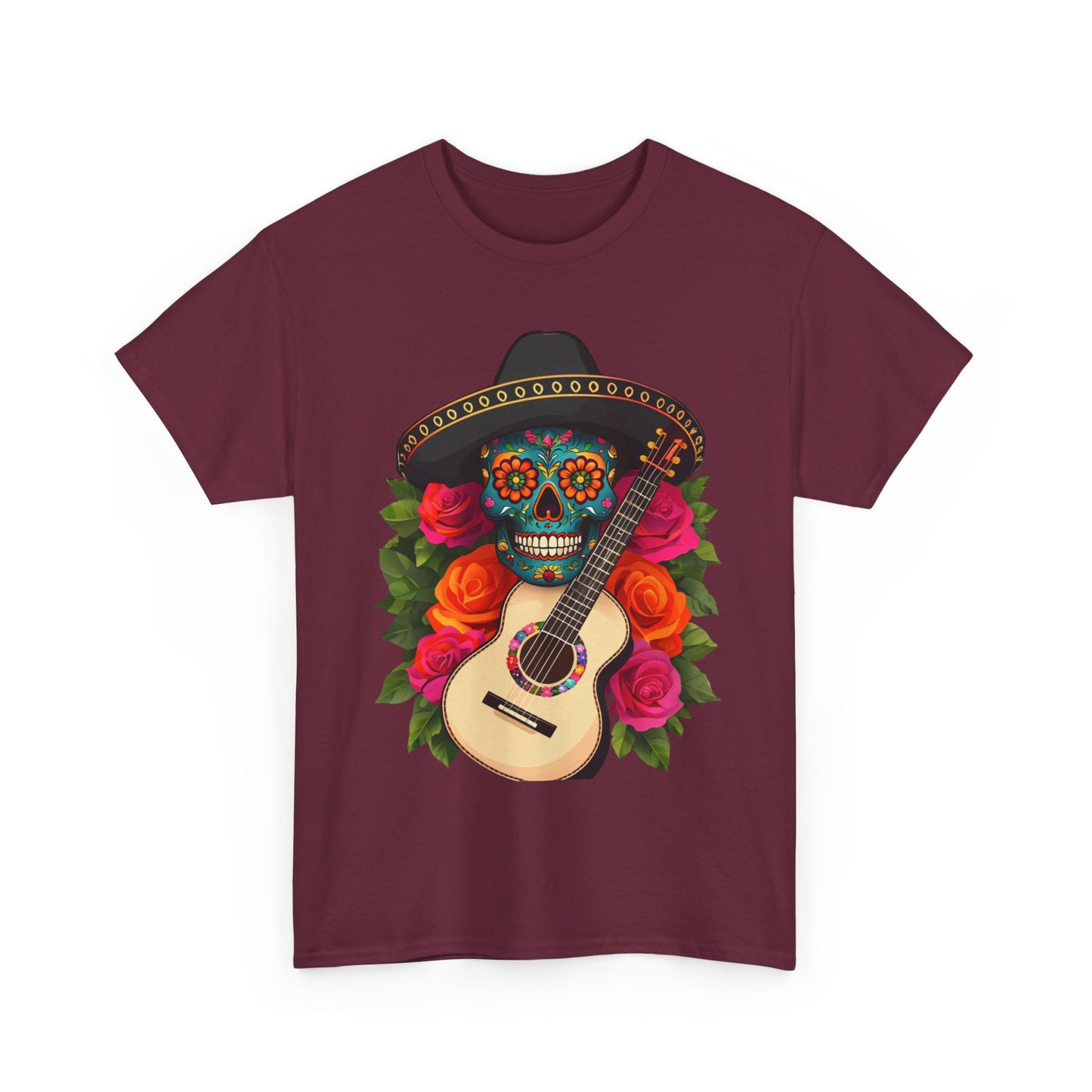 Day of the Dead Skull Tee, Sugar Skull Shirt, Unisex Cotton T-shirt