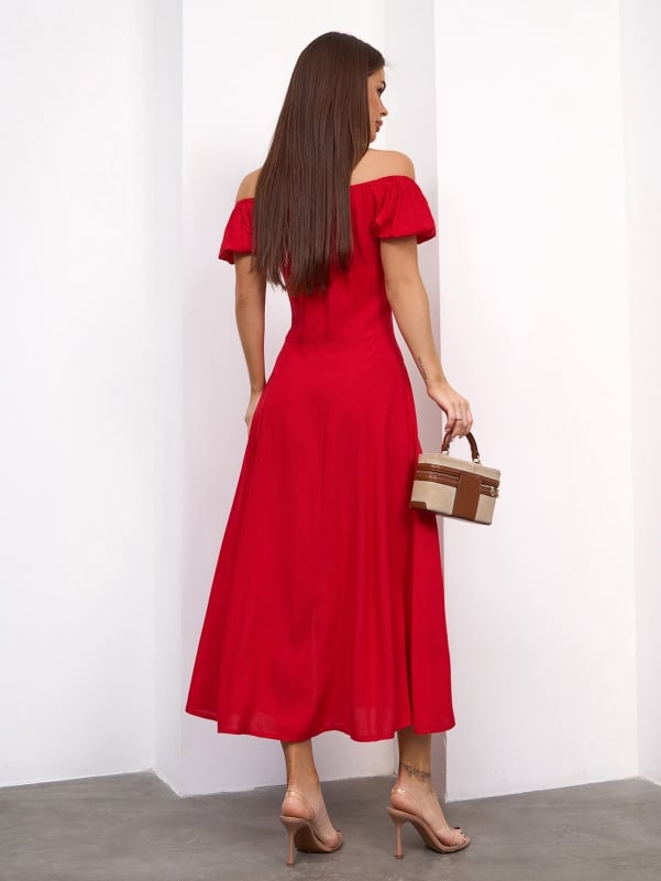 Red Cotton Dress #15159