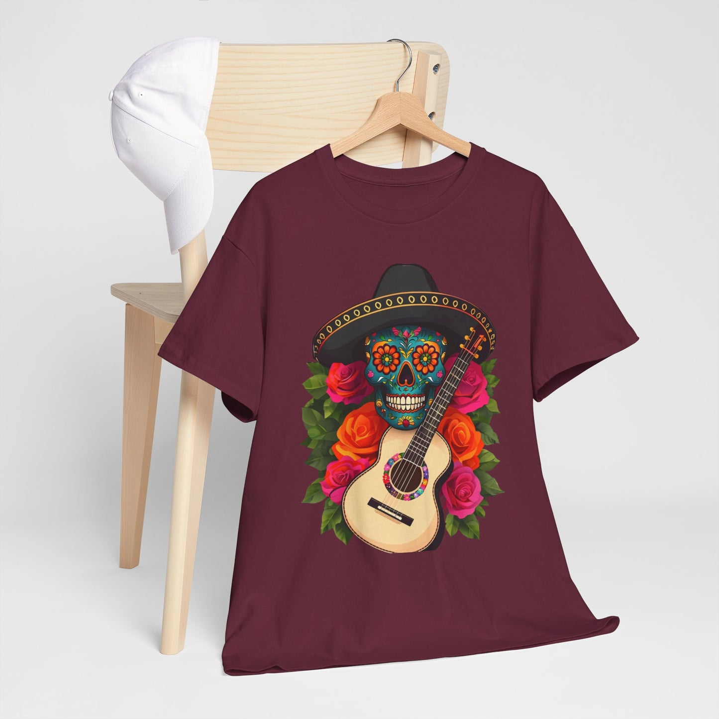Day of the Dead Skull Tee, Sugar Skull Shirt, Unisex Cotton T-shirt