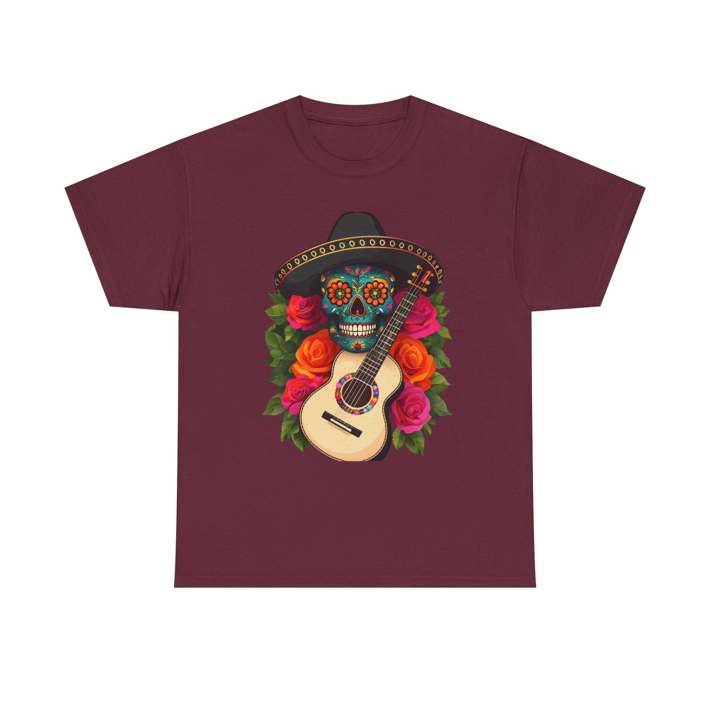 Day of the Dead Skull Tee, Sugar Skull Shirt, Unisex Cotton T-shirt