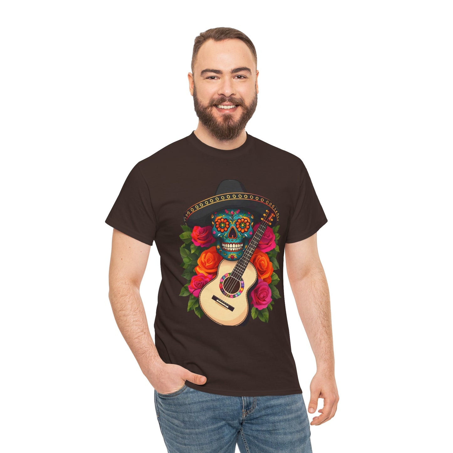 Day of the Dead Skull Tee, Sugar Skull Shirt, Unisex Cotton T-shirt
