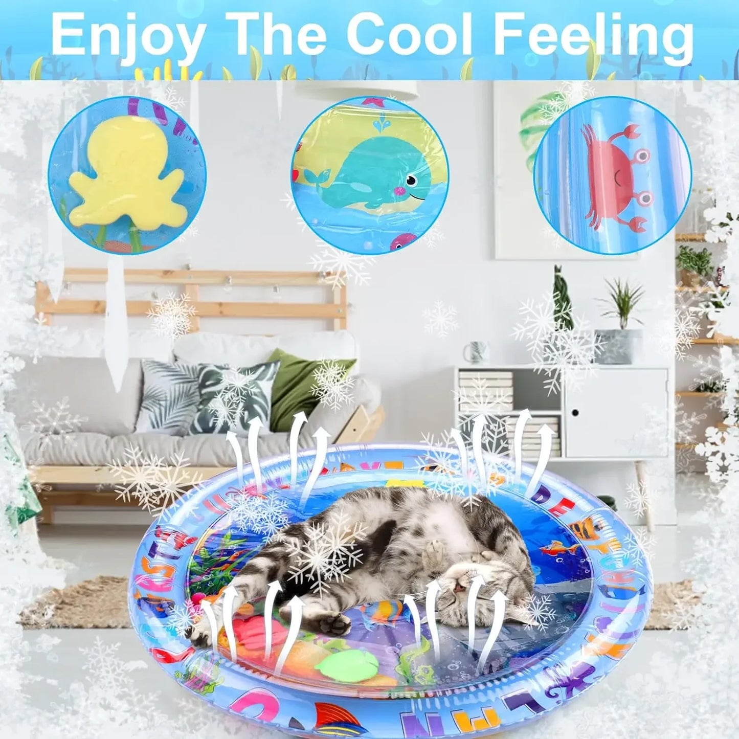 Water Sensory Play Mat Thickened Inflatable Water Mat for Cat and Dog