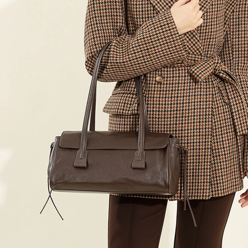Formeki Autumn Winter Shoulder Bag Genuine Leather
