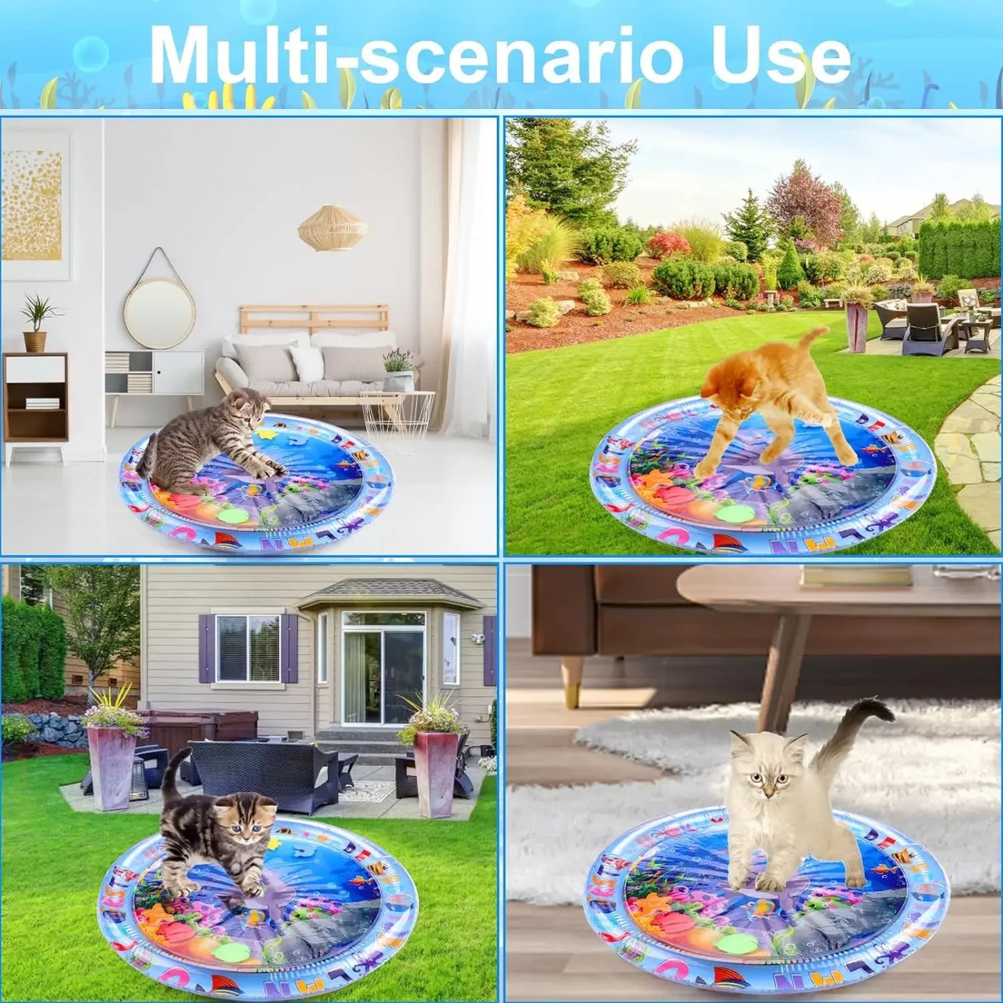 Water Sensory Play Mat Thickened Inflatable Water Mat for Cat and Dog