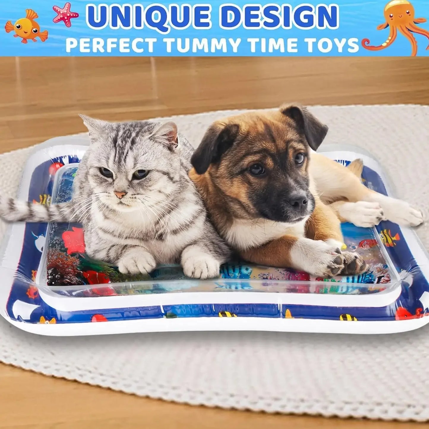 Water Sensory Play Mat Thickened Inflatable Water Mat for Cat and Dog