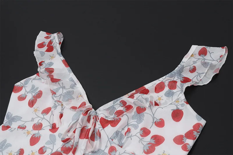 Summer Floral Print Plunge Maxi Dress
