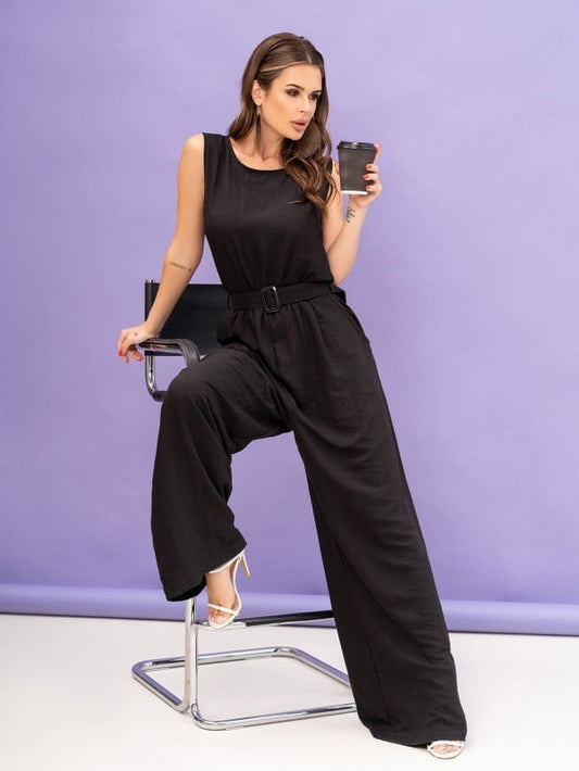 Black Jumpsuit with Wide Trousers sku 14064