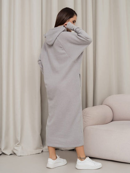 Gray Batwing Dress With Hood -sku 14366
