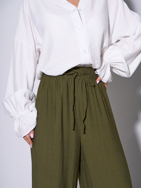 Khaki Linen Pants