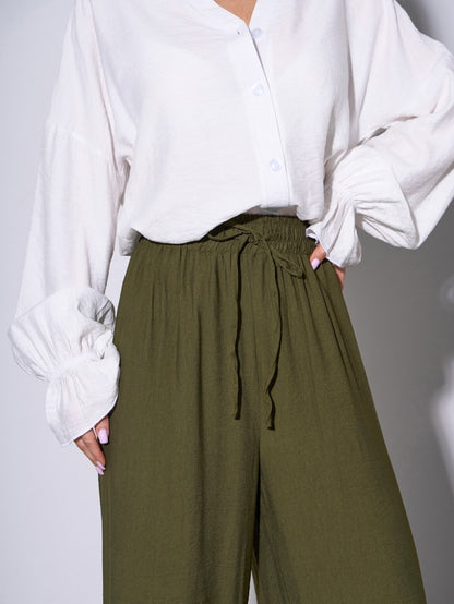 Khaki Linen Pants