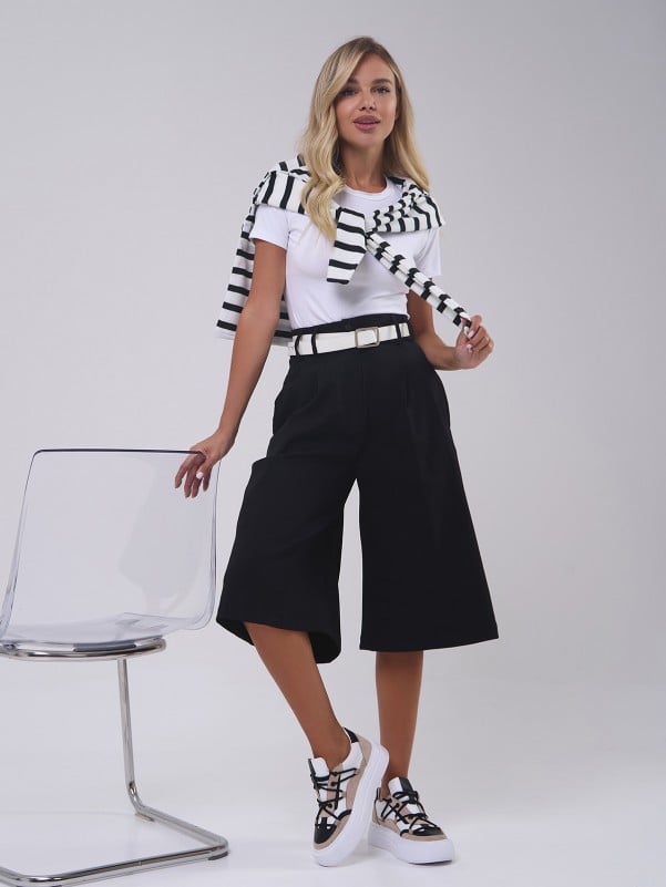 Black Cotton Culottes 14807