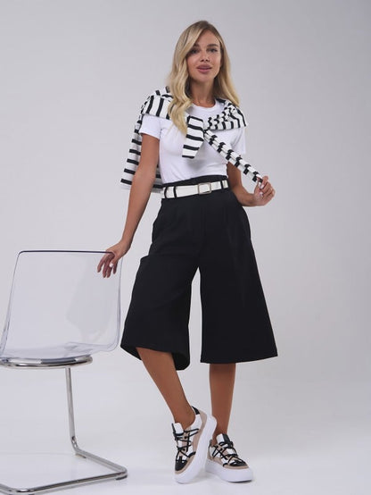 Black Cotton Culottes 14807