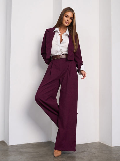 Burgundy Corduroy Trouser Suit- sku  15023A