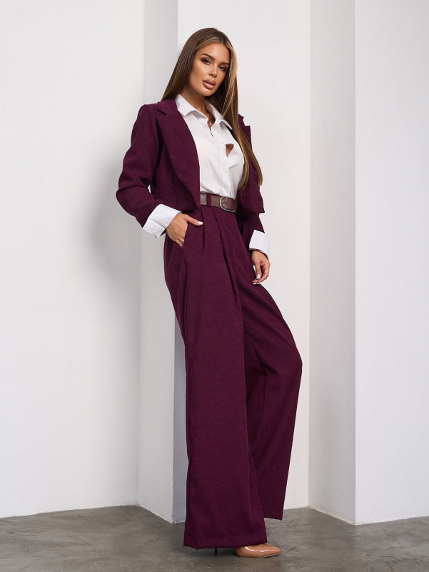 Burgundy Corduroy Trouser Suit- sku  15023A