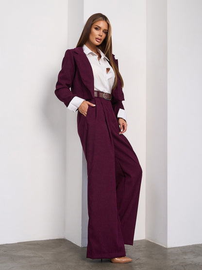 Burgundy Corduroy Trouser Suit- sku  15023A