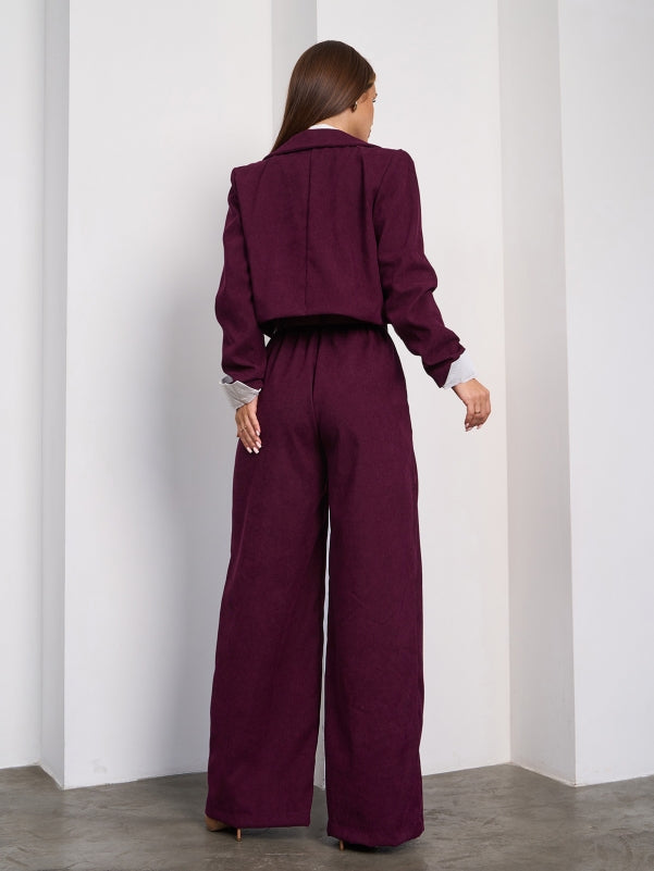 Burgundy Corduroy Trouser Suit- sku  15023A