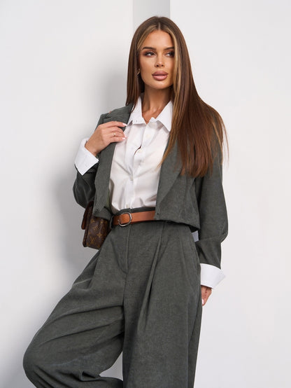 Khaki corduroy pantsuit- sku  15023A