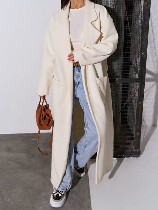Milk Cashmere Cardigan Coat with Back Panel -sku 15046