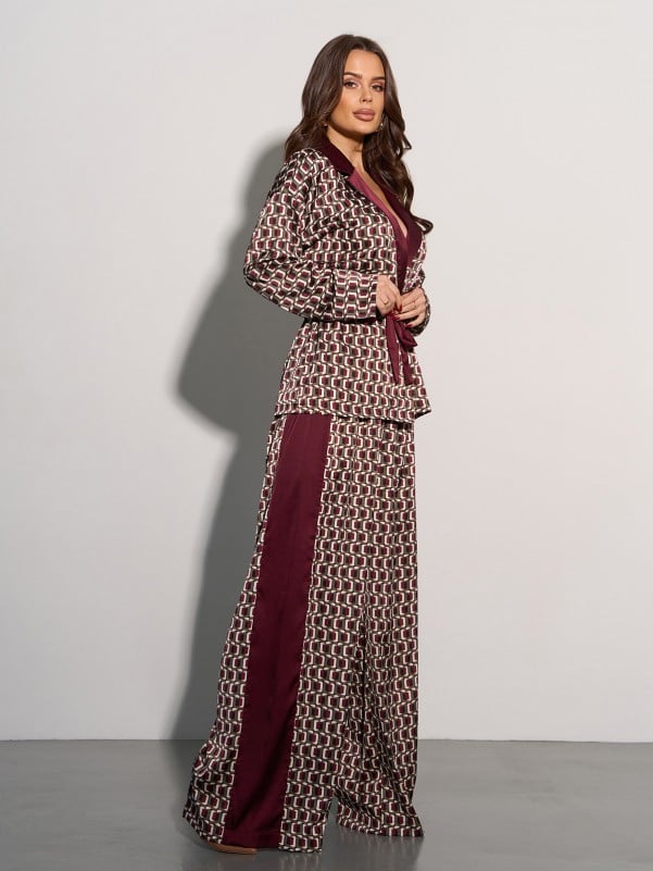 Silk Kimono Suit with Print SKU 15087