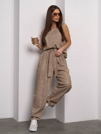 Linen Pantsuit with Top