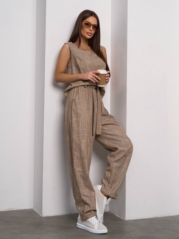 Linen Pantsuit with Top