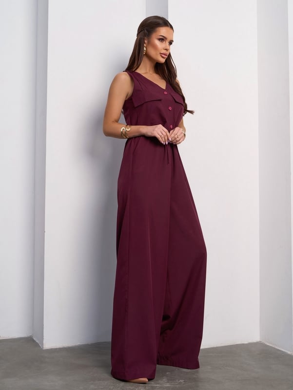 Burgungy Trouser Overalls with Drawstring -sku 15110