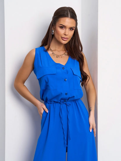 Blue Trouser Overalls with Drawstring -sku 15110