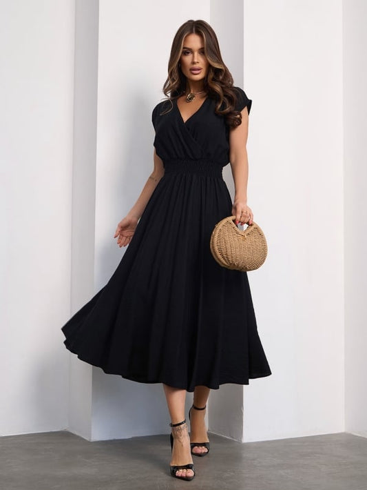 Linen Dress with a Scoop Neckline #15190