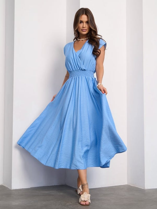 Linen Dress with a Scoop Neckline #15190