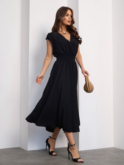 Linen Dress with a Scoop Neckline #15190
