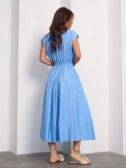 Linen Dress with a Scoop Neckline #15190
