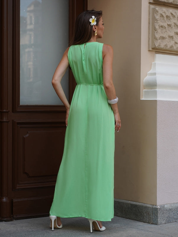 Light Green Long Sundress with Two Slits