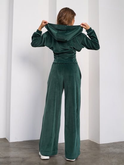 Green Velor Suit with a Hood-sku 15280