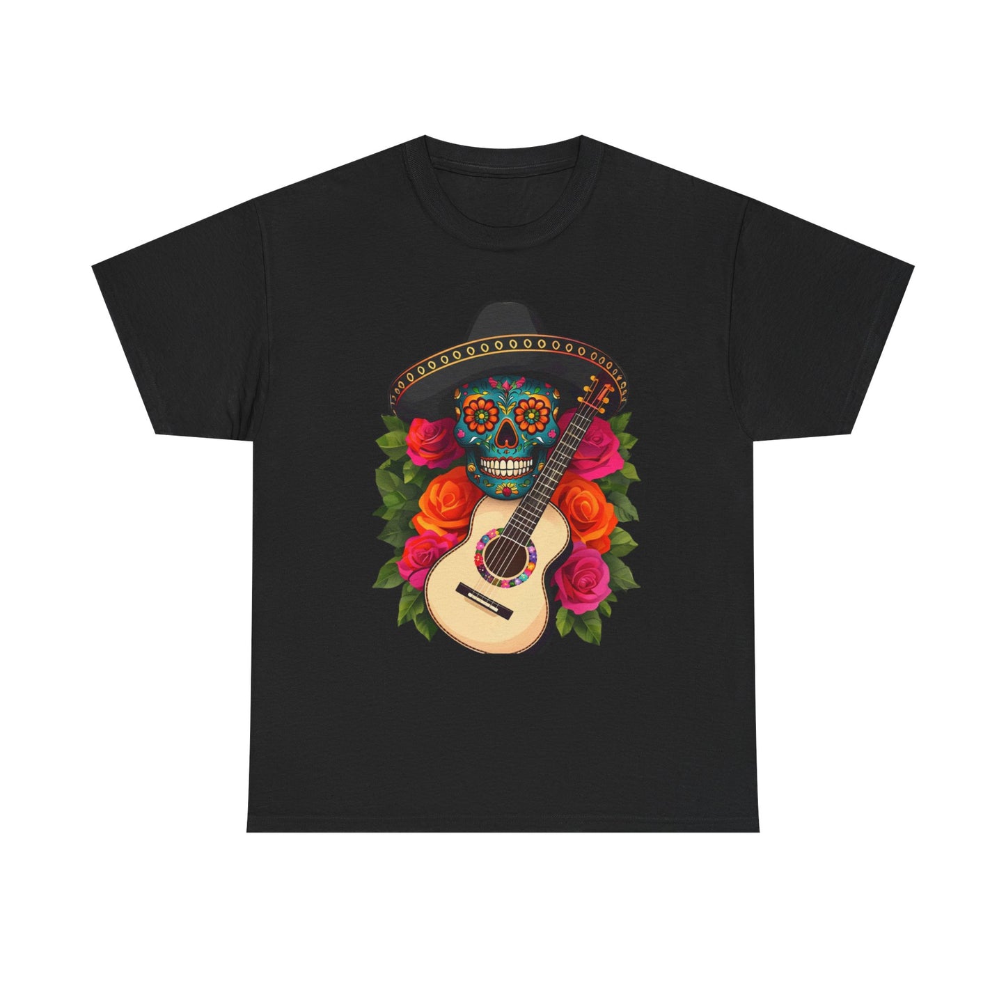Day of the Dead Skull Tee, Sugar Skull Shirt, Unisex Cotton T-shirt