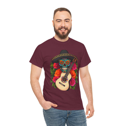 Day of the Dead Skull Tee, Sugar Skull Shirt, Unisex Cotton T-shirt