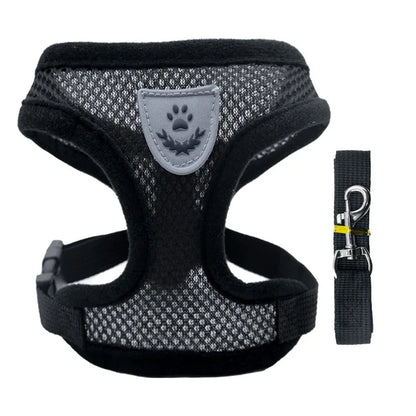 Cat Harness Vest Walking Lead Leash for Puppy Dogs Collar Polyester Adjustable Mesh Dog Harness for Small Medium Pet Accessories