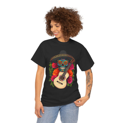 Day of the Dead Skull Tee, Sugar Skull Shirt, Unisex Cotton T-shirt