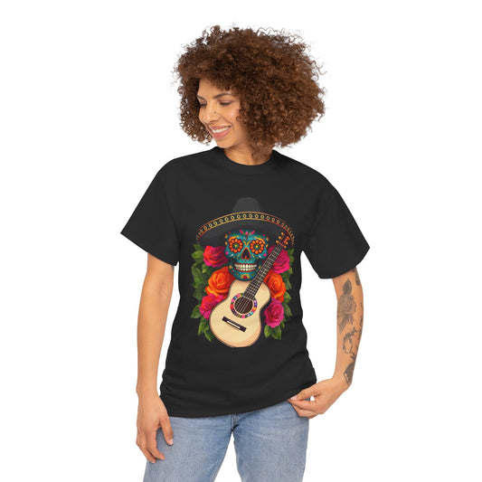 Day of the Dead Skull Tee, Sugar Skull Shirt, Unisex Cotton T-shirt