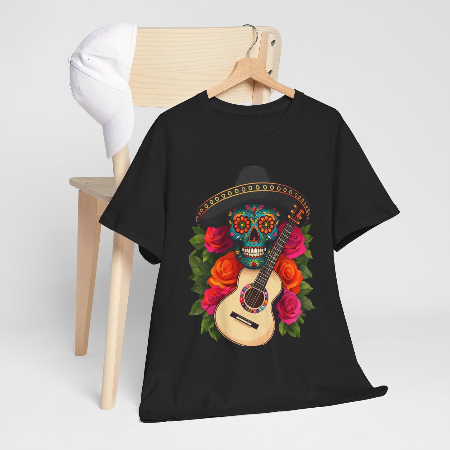 Day of the Dead Skull Tee, Sugar Skull Shirt, Unisex Cotton T-shirt