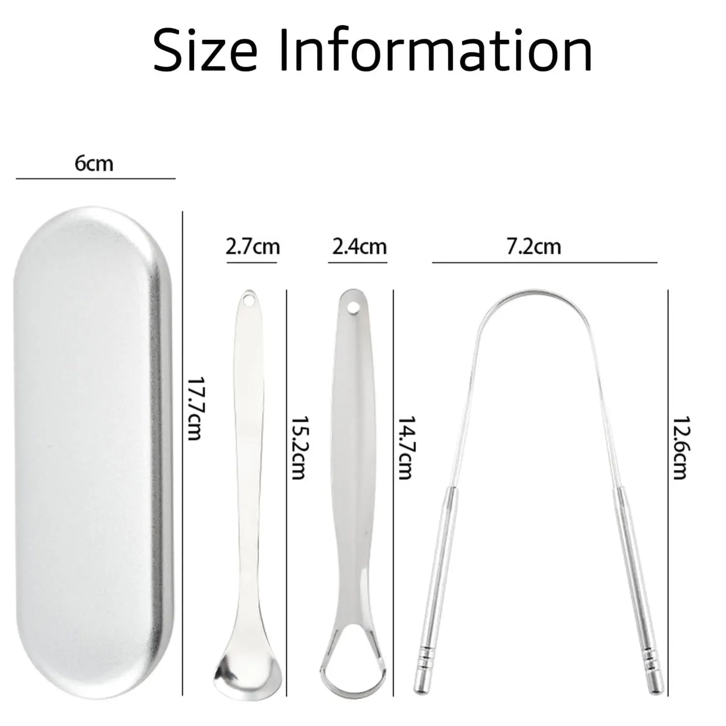 Premium 1Pcs/3Pcs Metal Tongue Scraper Cleaner for Adults & Kids, Portable Stainless Steel Tongue Scrapers Brushes for Removing
