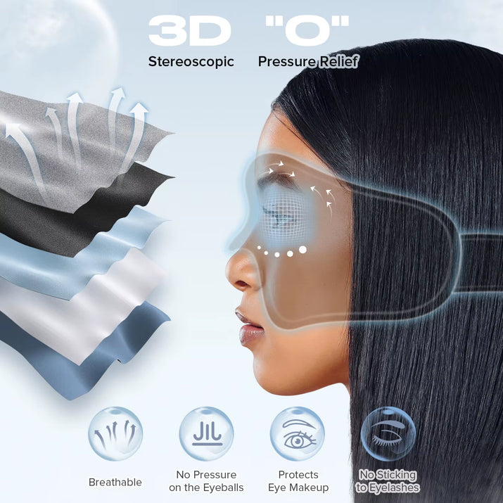 3D Bluetooth Sleeping Mask Headphones Eye Mask Comfortable Wireless Music Sleep Mask Noise Reduction Blackout Sleeping Mask