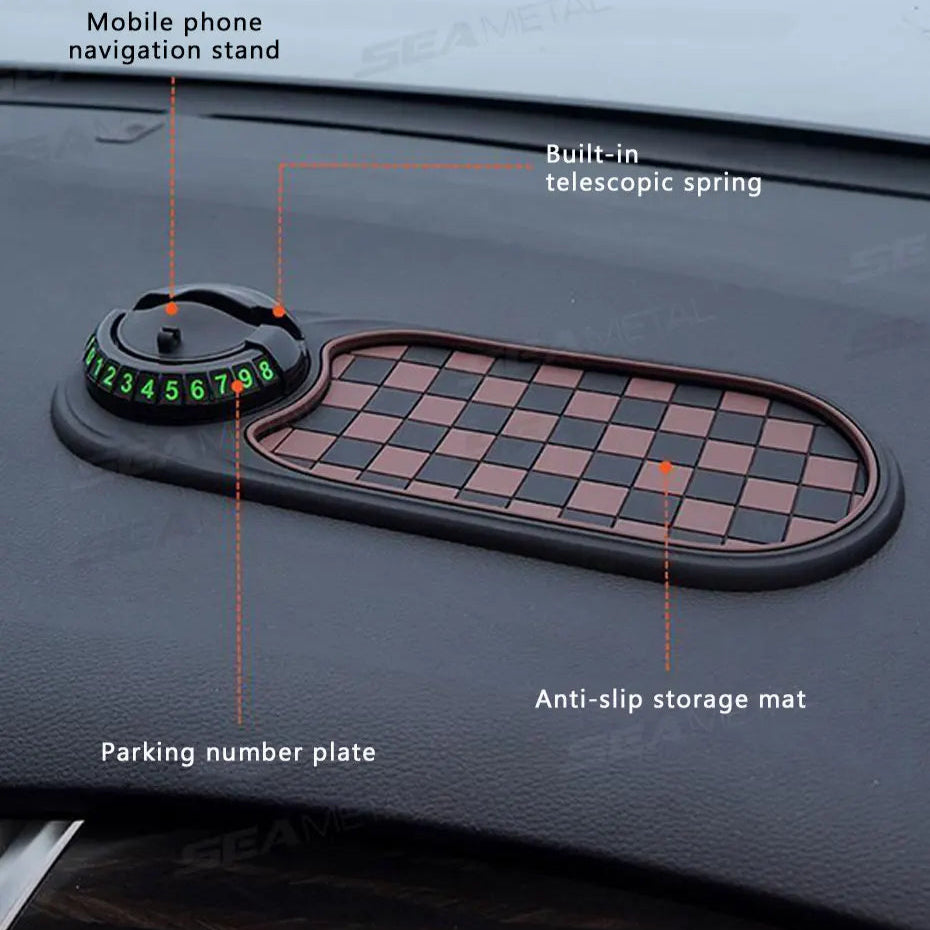 2 in 1 Dashboard Anti Slip Mat with Phone Mount 360-Degree Rotation