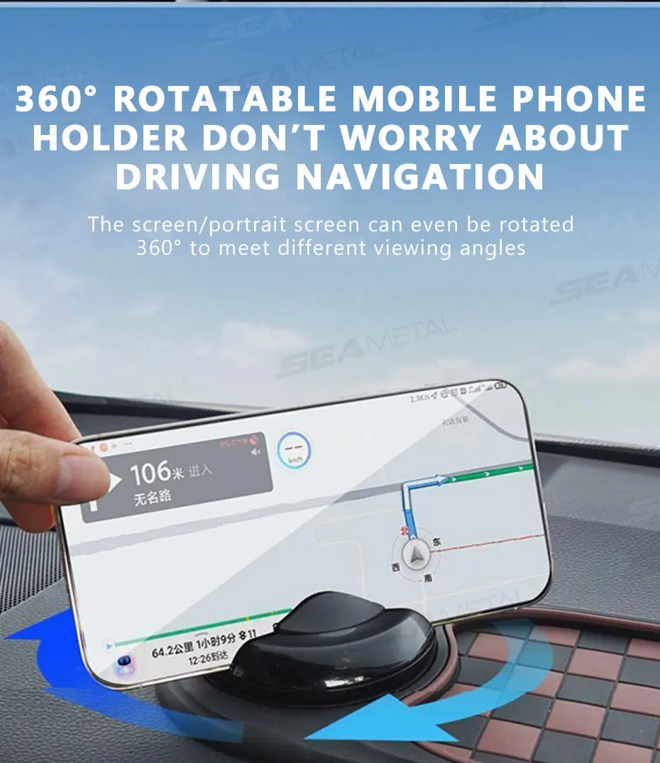 2 in 1 Dashboard Anti Slip Mat with Phone Mount 360-Degree Rotation
