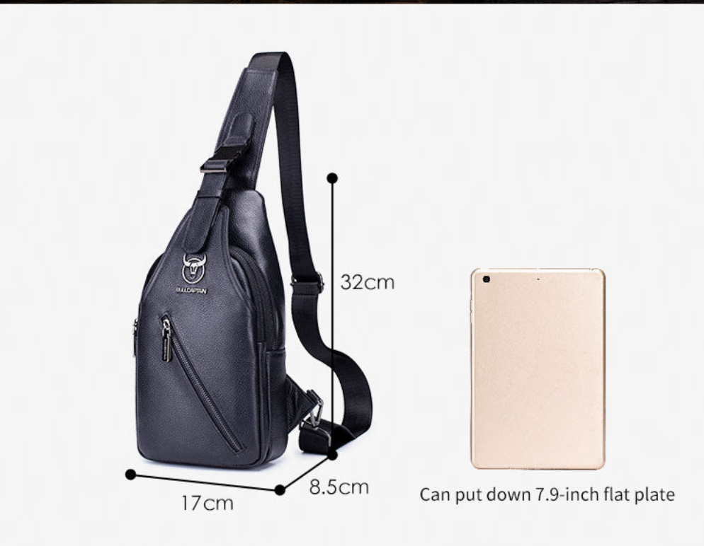 BULLCAPTAIN Men's Leather Chest Bag