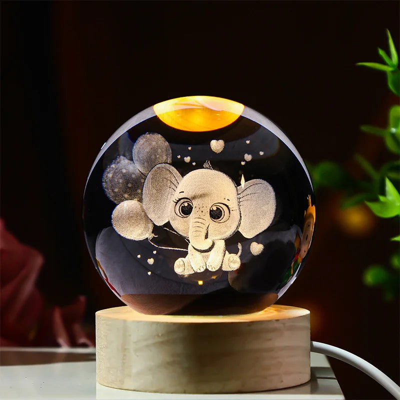 6CM Kawaii Lilo & Stitch 3D Crystal Lights Lamp