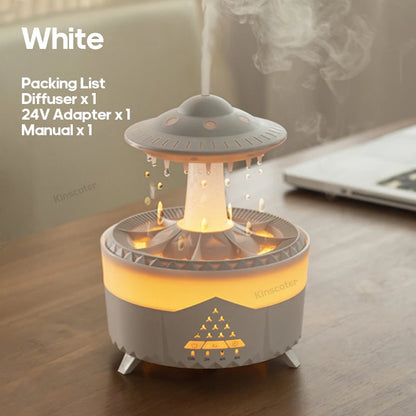 Creative UFO Aroma Diffuser Sprayer Air Humidifier with Water Mist Ring Works with Essential Oil Releases Fine Water Mists
