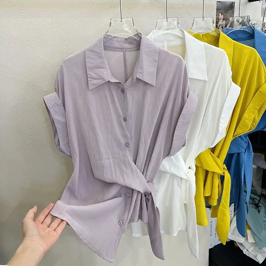 Korean Chic Side-Tie Summer Top