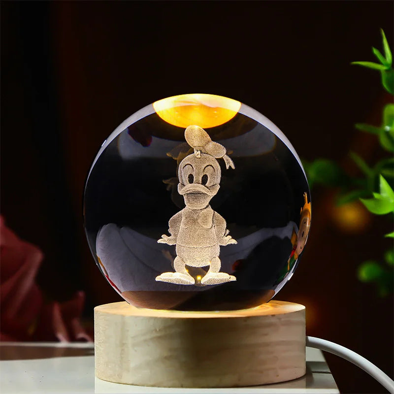 6CM Kawaii Lilo & Stitch 3D Crystal Lights Lamp
