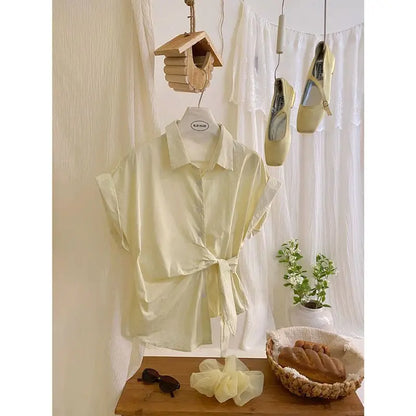 Korean Chic Side-Tie Summer Top