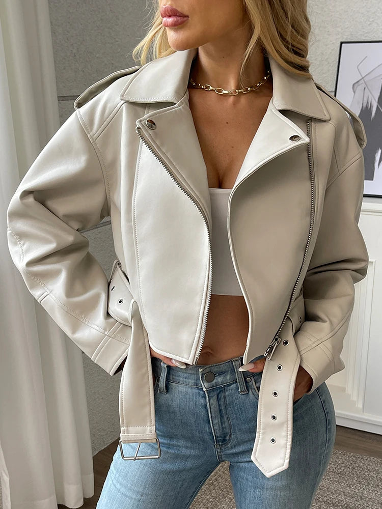 The ICON Loose Fit Faux Leather Moto Jacket